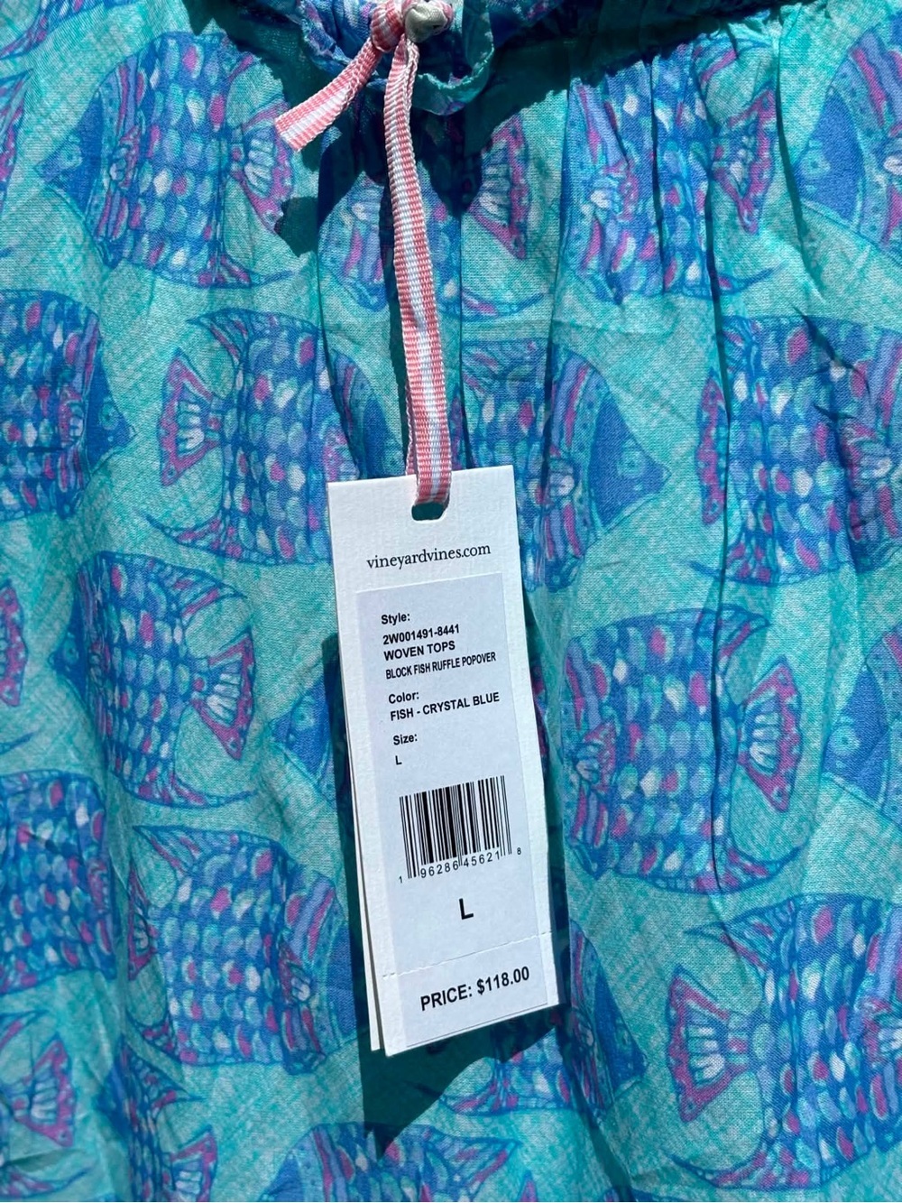 Vineyard Vines Ruffle Popover Top - Picture 2 of 6